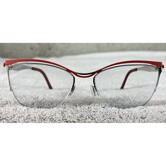 OVVO OPTICS Eyeglasses Frames 3741 c 11A Red Gold Cat Eye Half Rim 53-17-135 - Picture 4 of 9